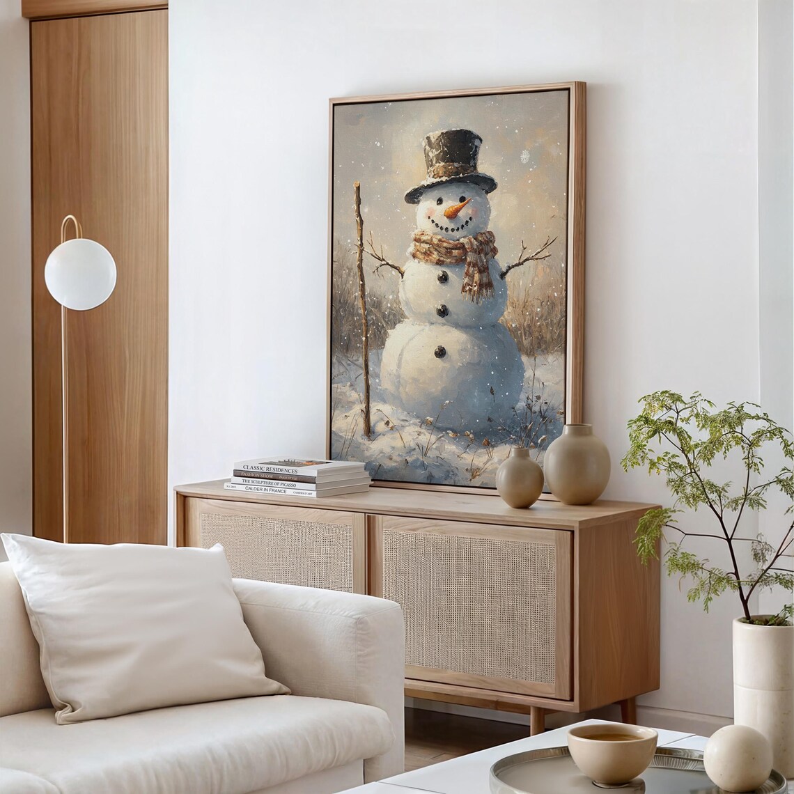 Cute Snowman With Top Hat And Scarf Winter Wonderland Poster - Image 5