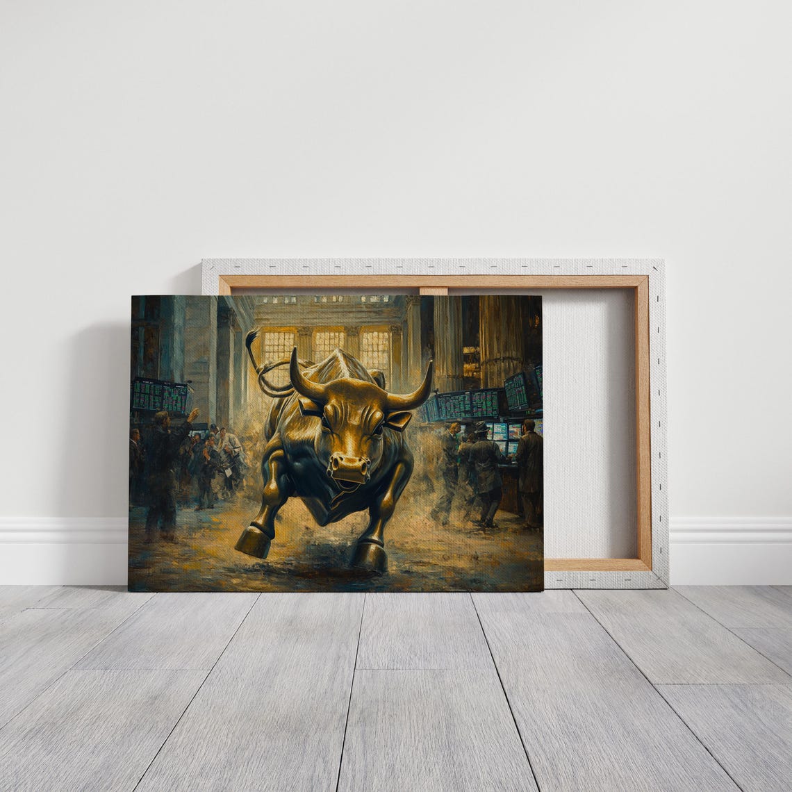 Wall Street Bull Stock Market Art Financial Success Print Bullish Market Painting Trading Office Decor Investor Gift - Image 2
