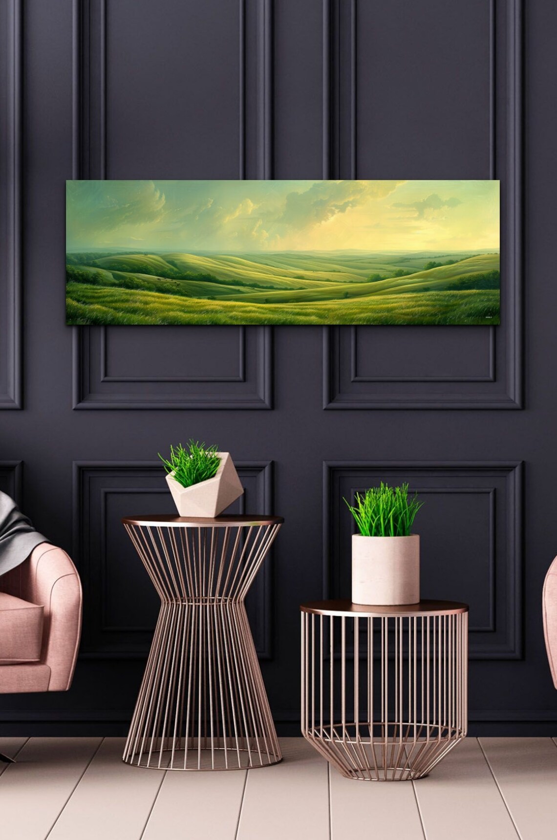Vintage Misty Mountain Scene Art Print Extra Large Wall Art Panoramic Artwork Nature Art - Image 6