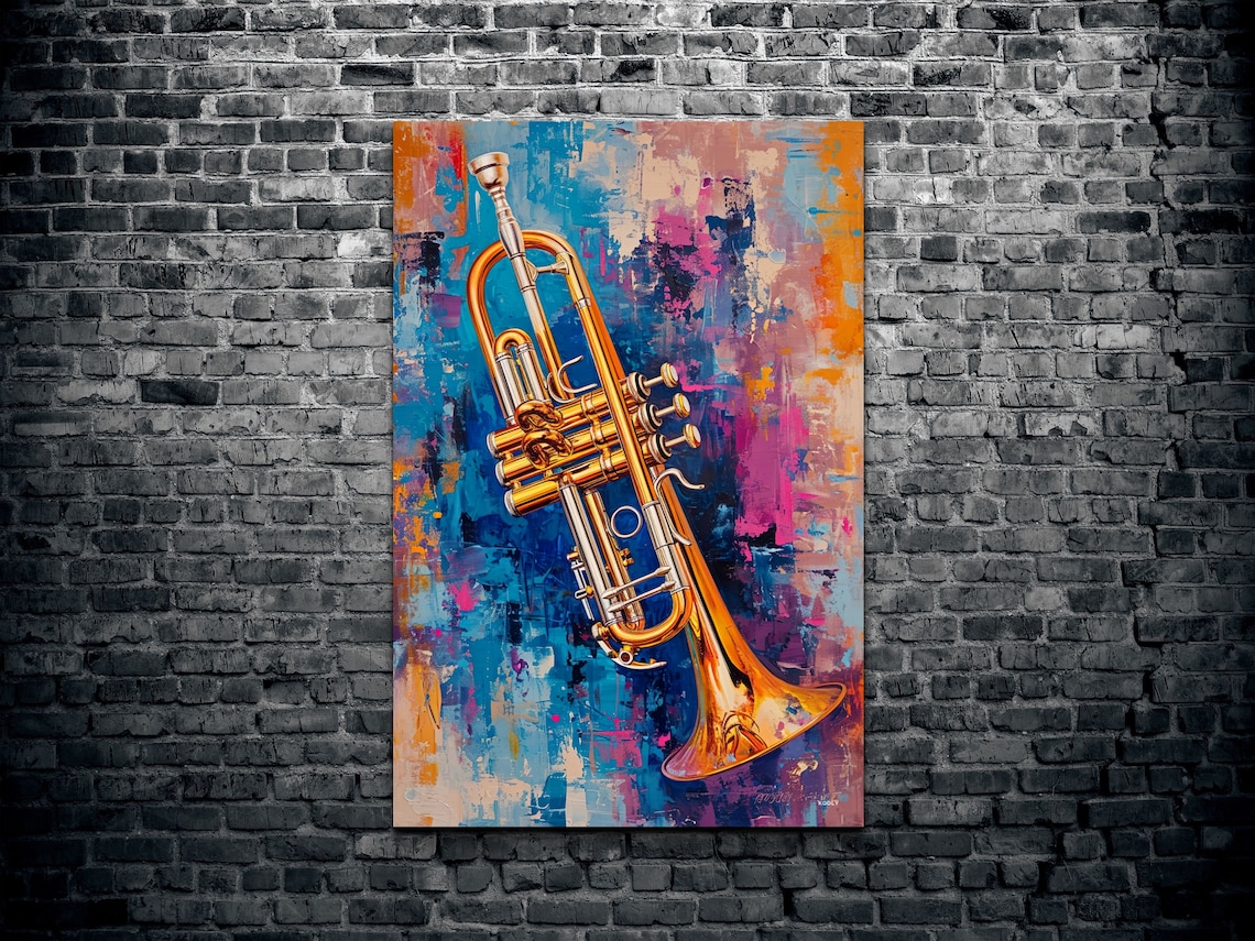 Pop Art Trumpet Wall Art Print, Vintage Retro - Image 2