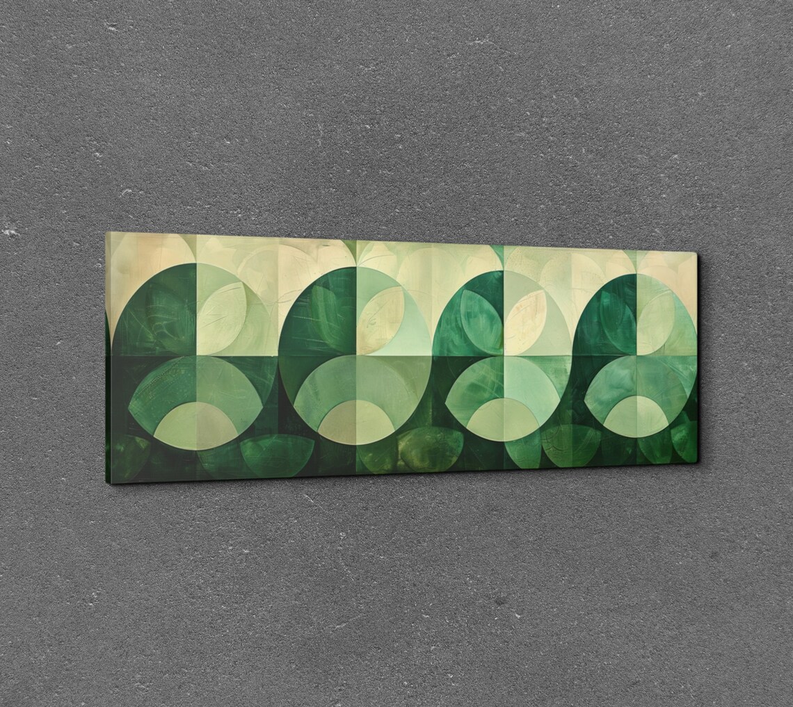 Panoramic Mid-Century Modern Boho Geometric Art Print - Image 3