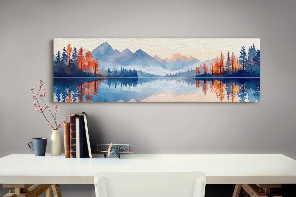 Blue Ridge Mountains Reflection, Tranquil Sunrise Art Print - Image 3