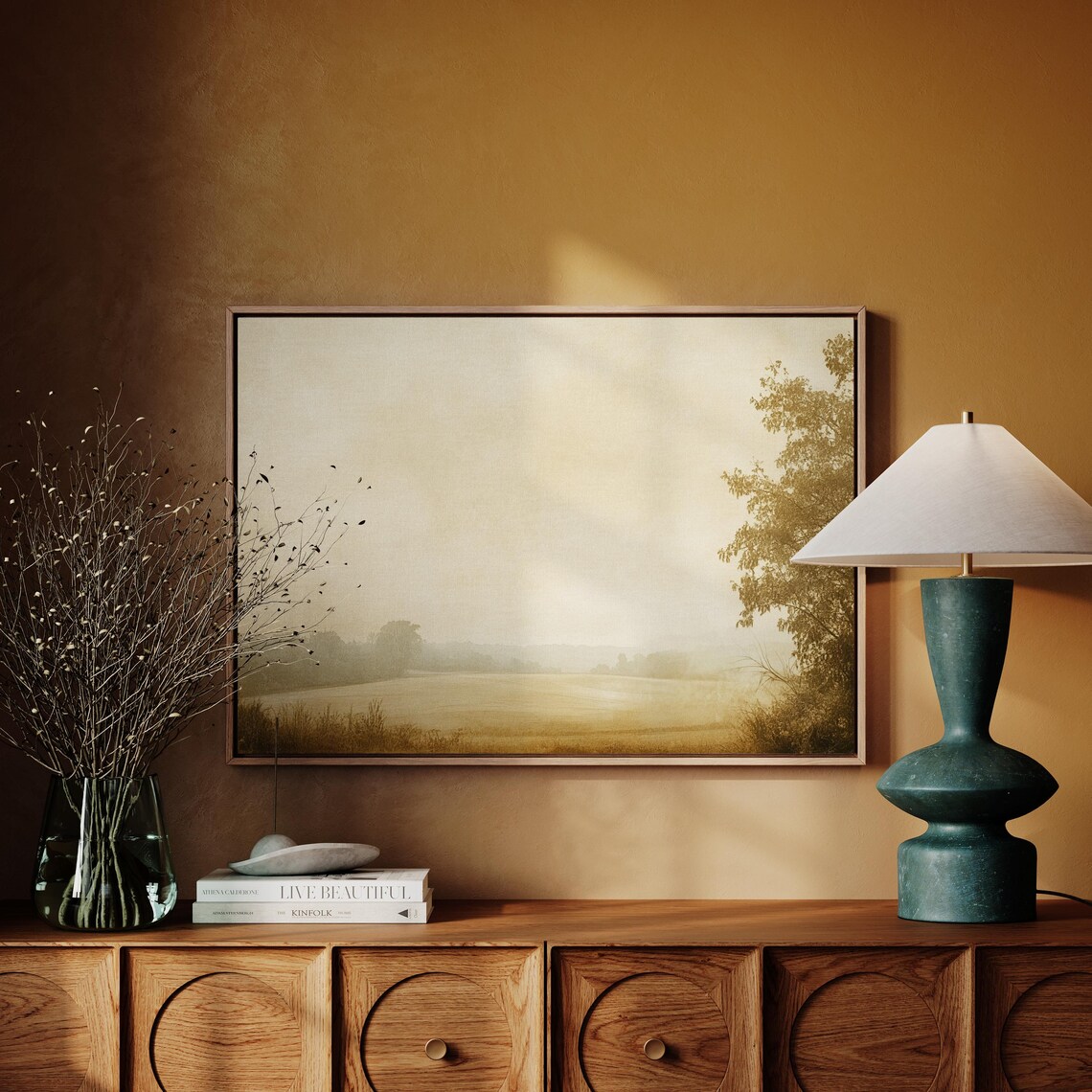 Golden Wheat Field, Serene Vintage Landscape - Image 4