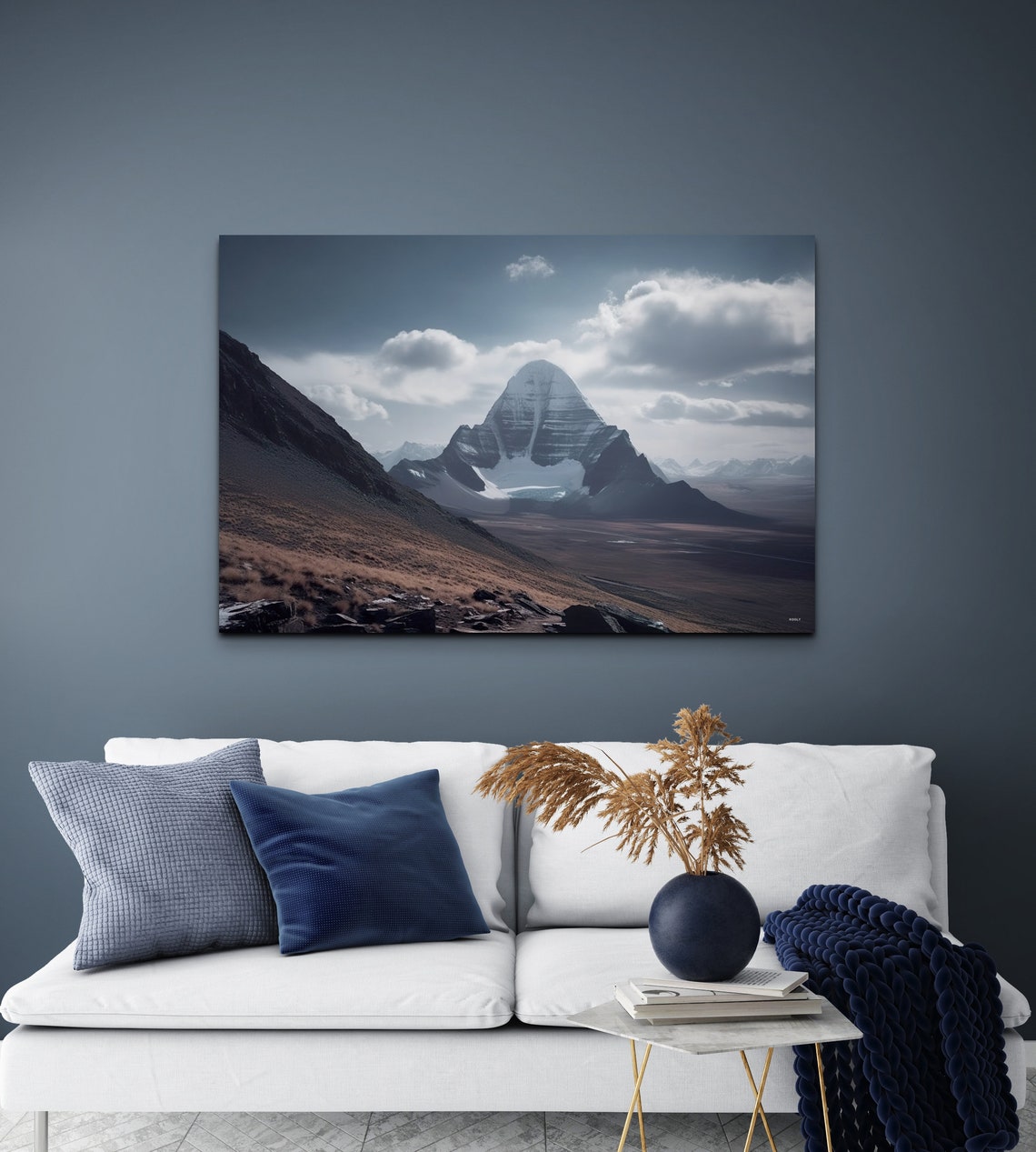 Mount Kailash Tibet Snow Capped Pyramid Peak Landscape Wall Art - Image 6