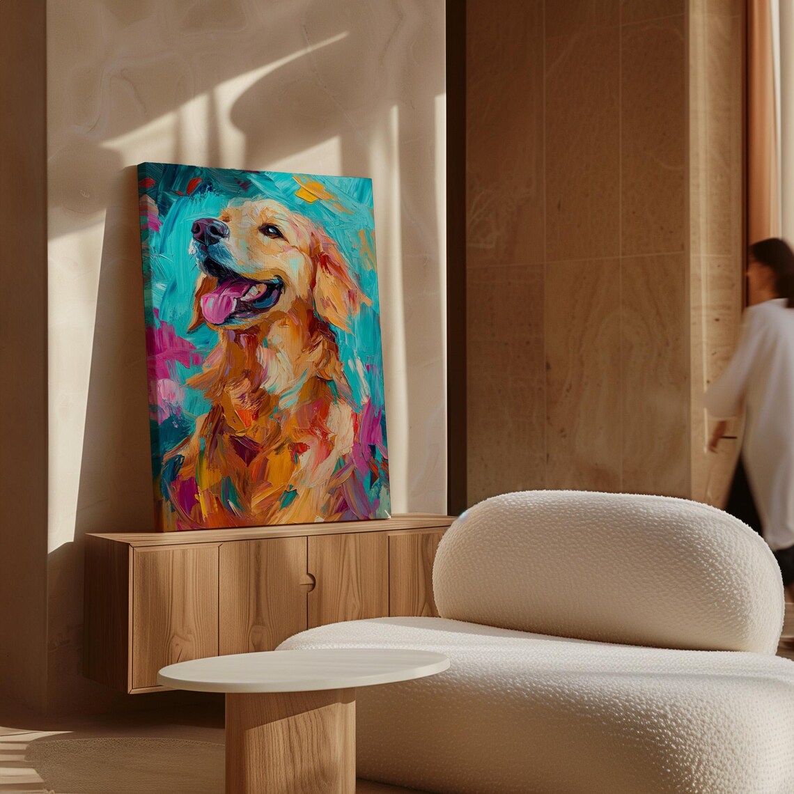 Vibrant Golden Retriever Colorful Dog Portrait Cheerful Pet Wall Art - Image 6