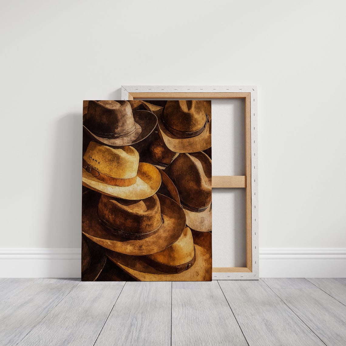 Vintage Cowboy Hats Art Rustic Western Decor Old West Hat Collection Print Southwestern Wall Art - Image 3