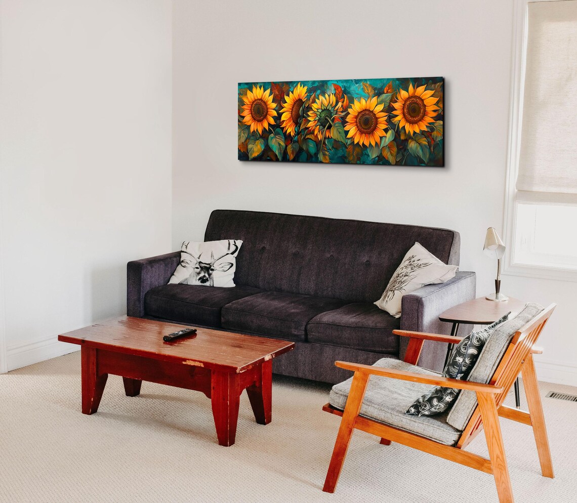 Van Gough Style Bold Sunflower Poster Print - Image 4