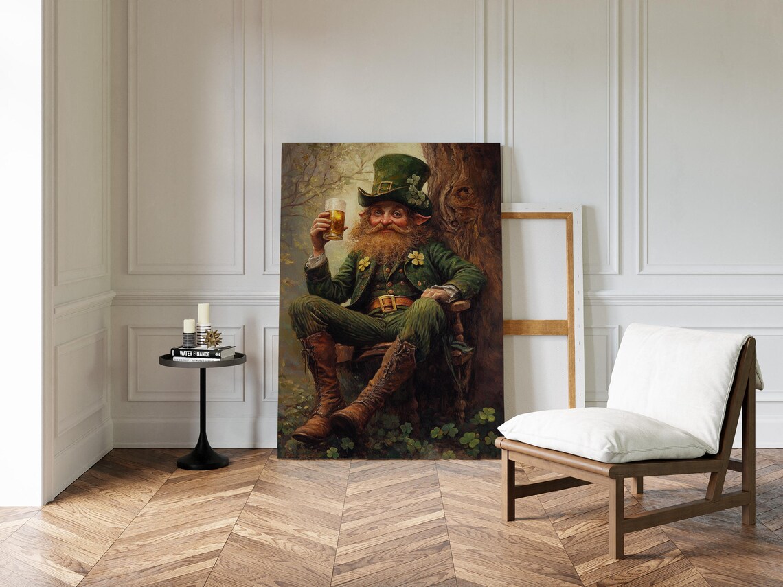Humorous Leprechaun Irish Bathroom Wall Art Print - Image 5
