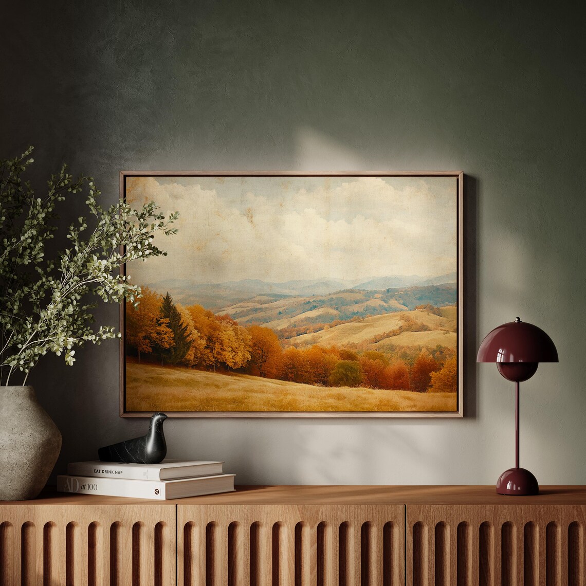 Golden Autumn Hills Rolling Fields with Vibrant Fall Trees Landscape Poster - Image 5