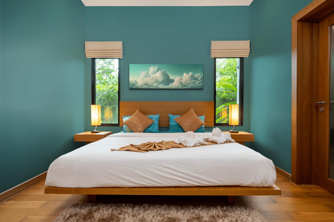 Billowing Cumulus Clouds on Teal Sky Panoramic Cloudscape Poster - Image 4