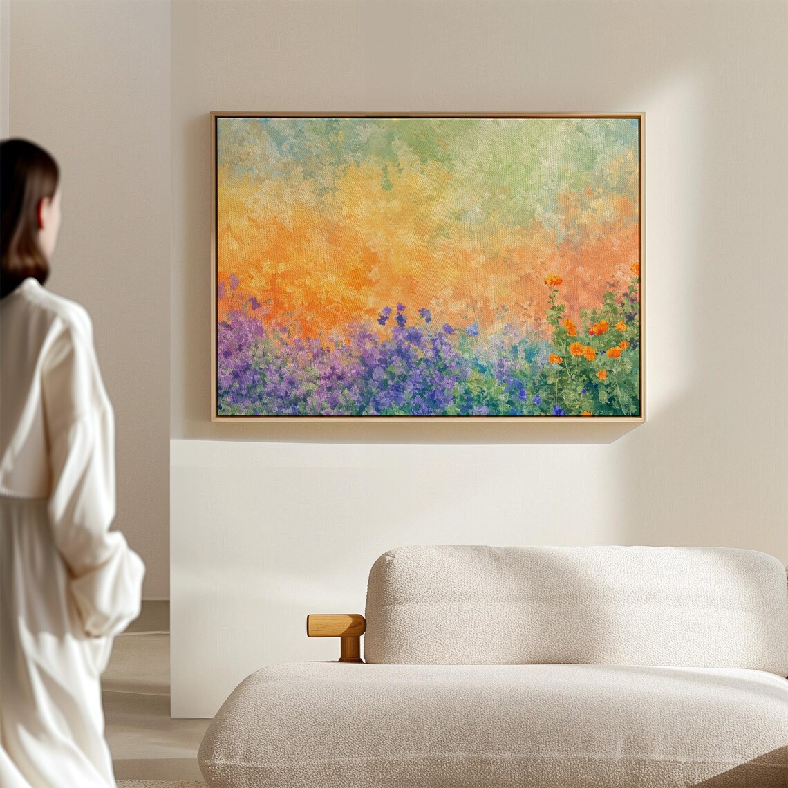 Abstract Floral Painting Purple Wildflowers Orange Poppies Spring Poster - Image 6