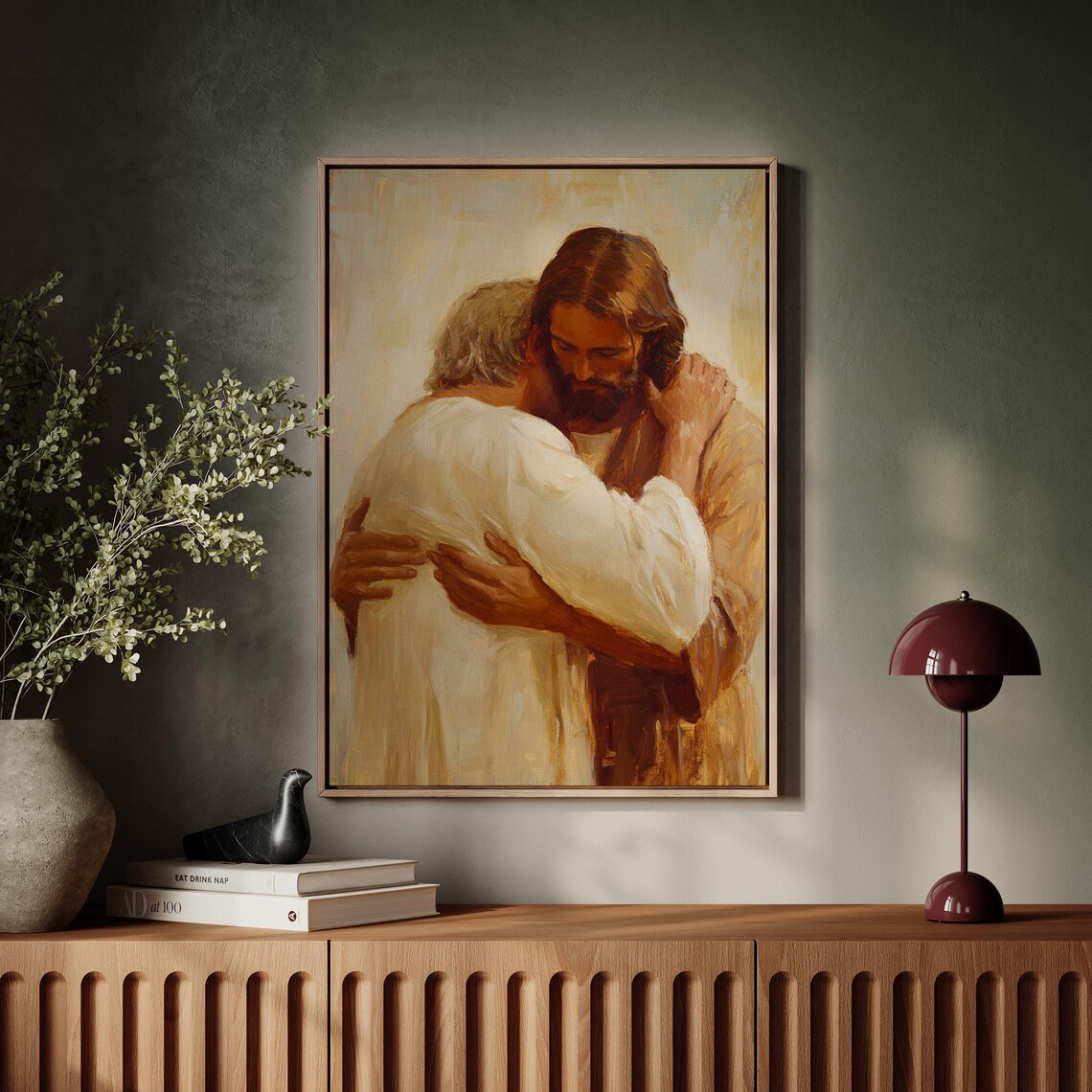 Jesus Embracing Older Man Comfort Mercy Christian Faith Poster - Image 7
