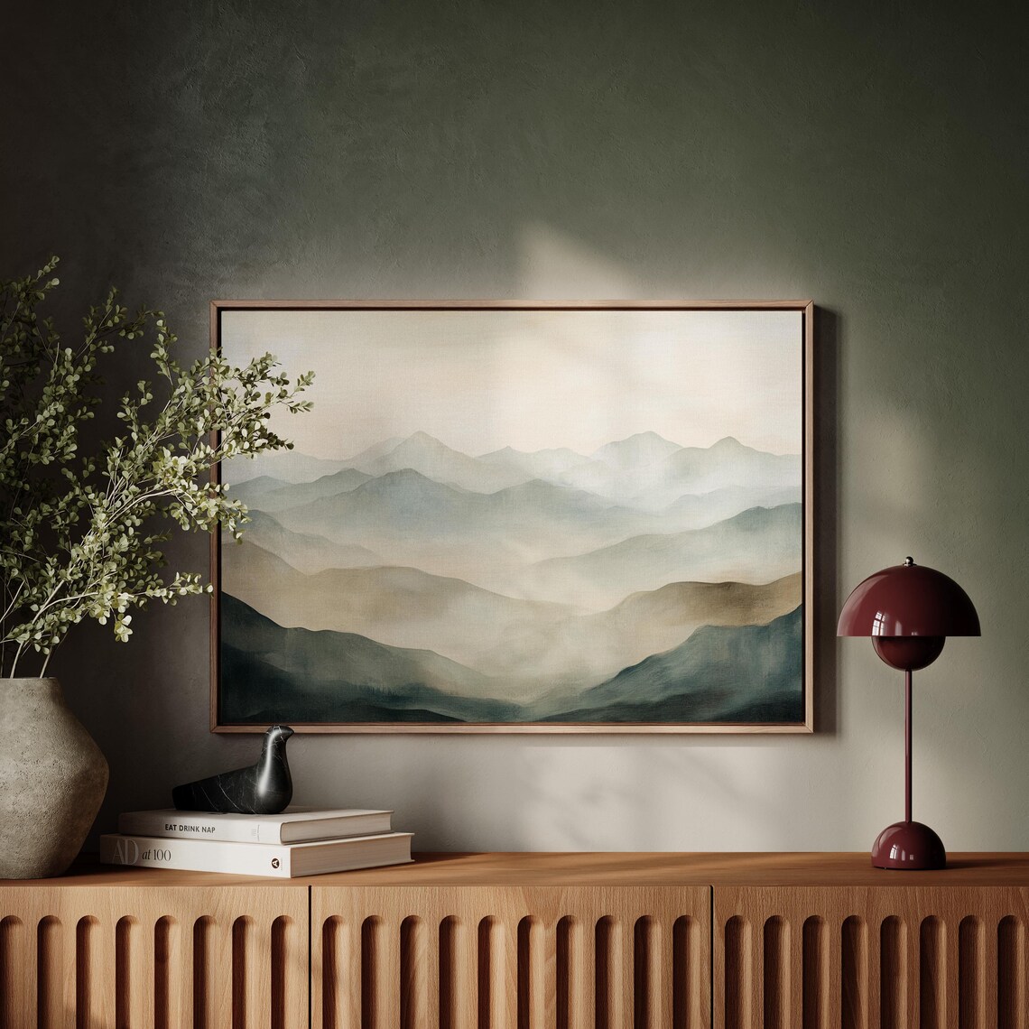 Minimalist Misty Mountain Range Art Serene Nature Wall Decor Neutral Tones For Modern Home - Image 6