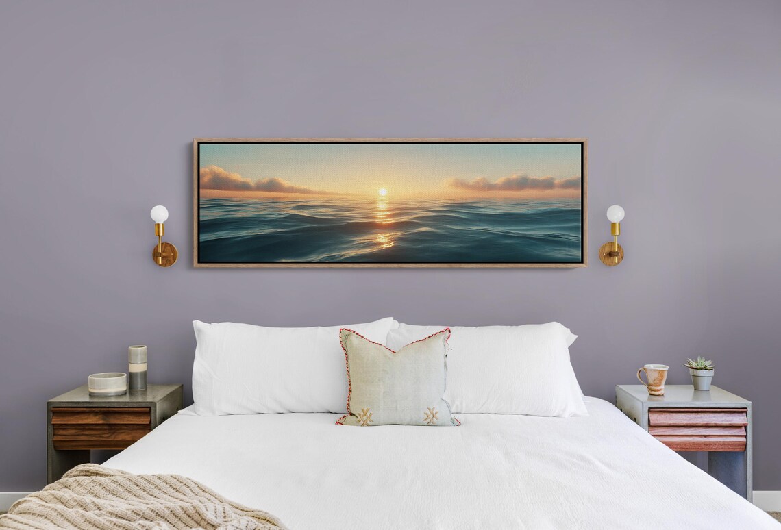 Tranquil Ocean Sunset, Coastal Sea Landscape Art Print - Image 4