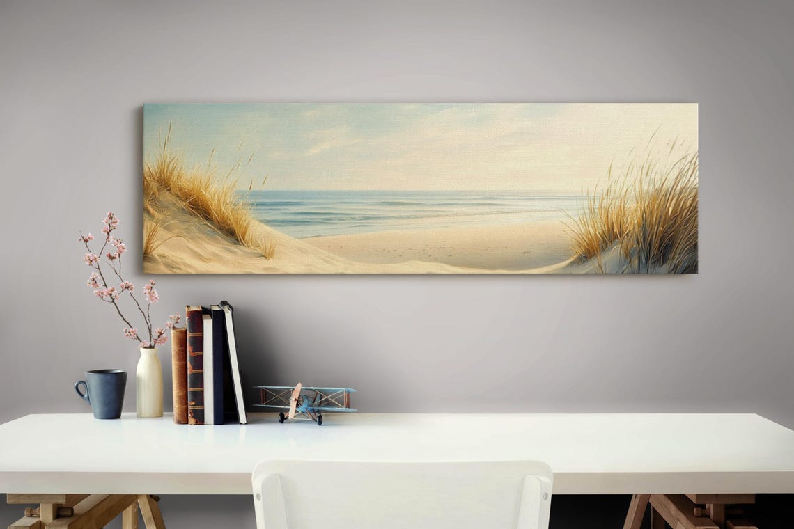 Sandy Dunes Sea Grass Path To Ocean Beach Coastal Scene Poster - Image 4
