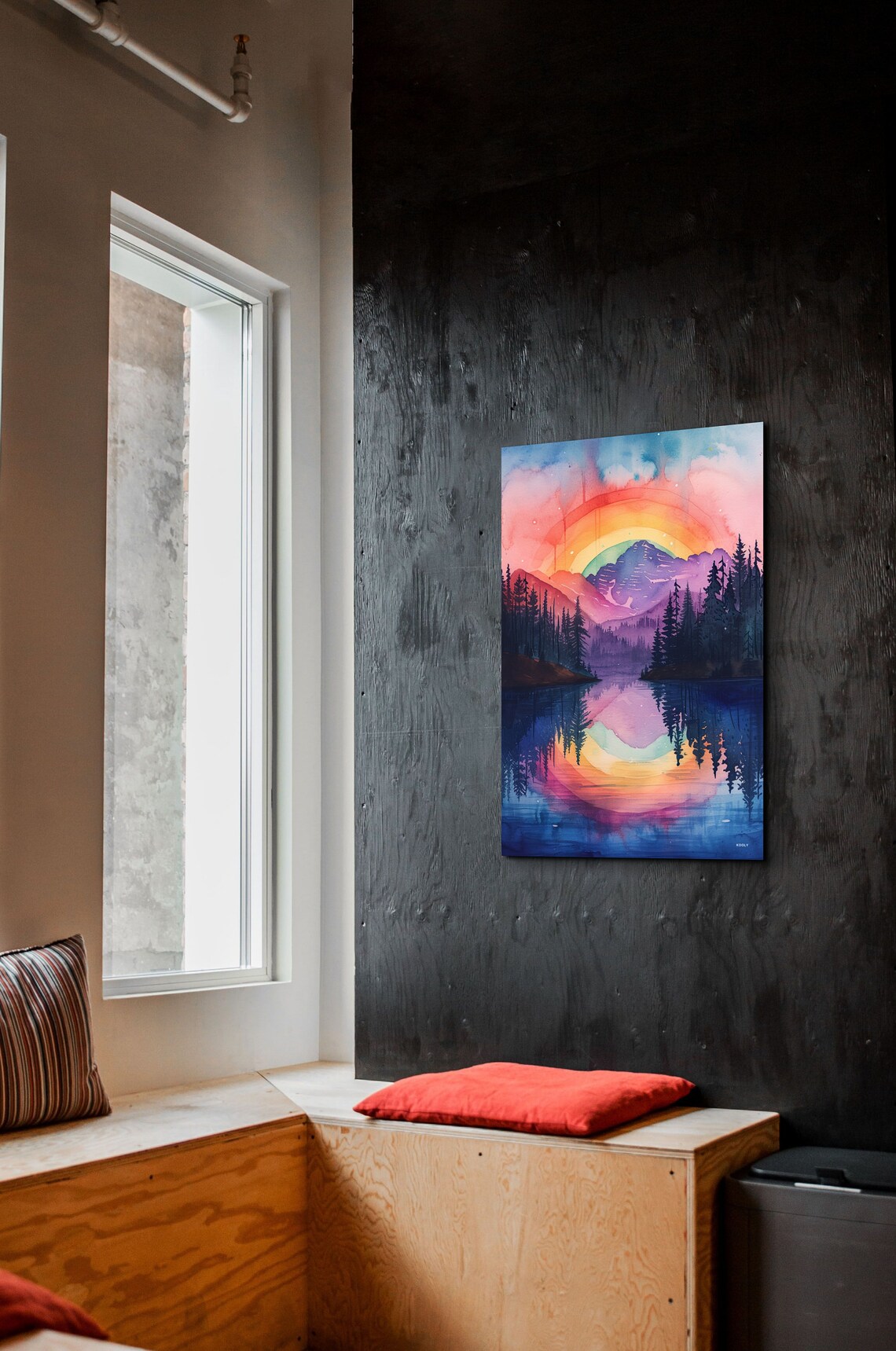 Watercolor Rainbow Mountain Art Print - Image 7
