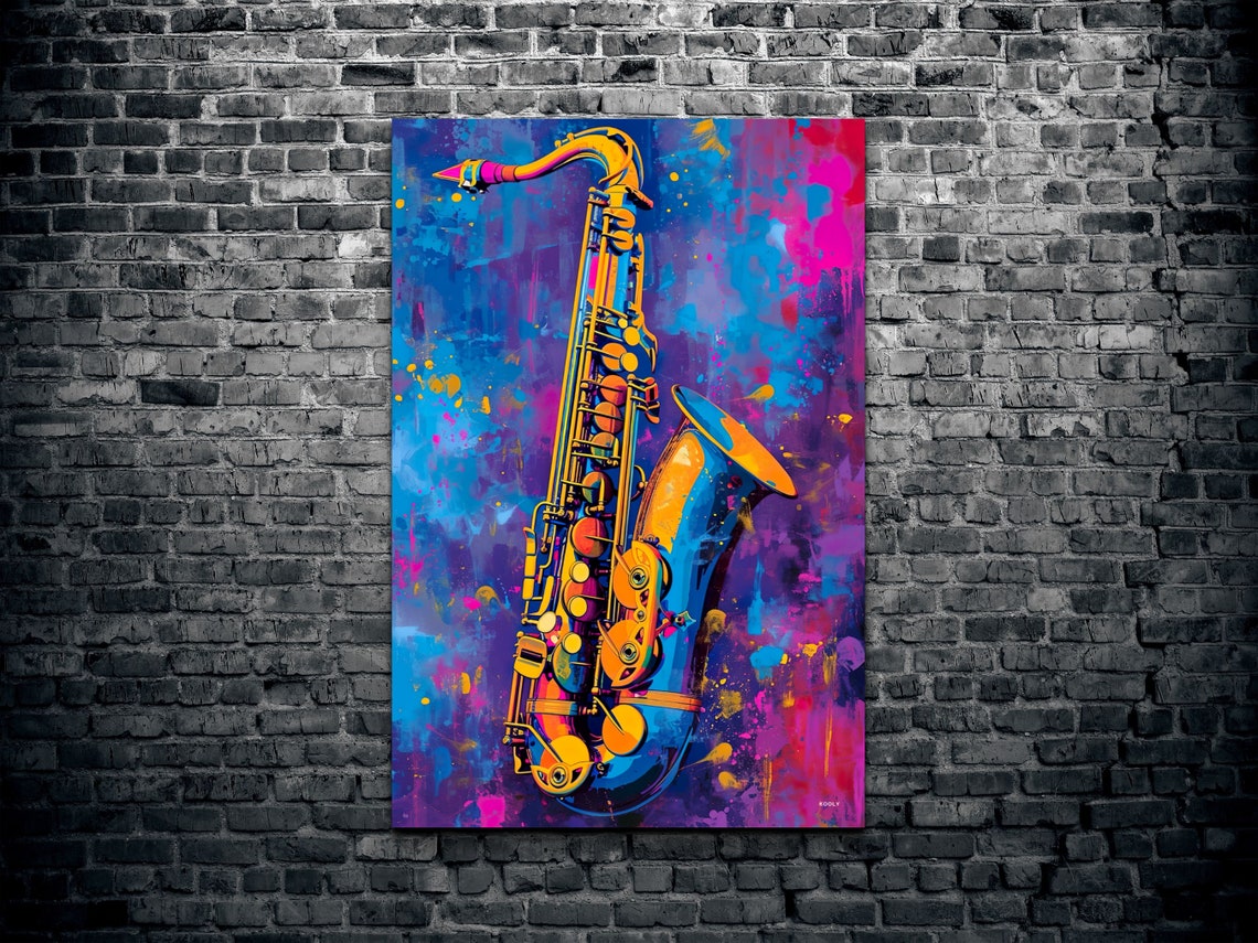 Pop Art Saxophone Art Print - Image 2