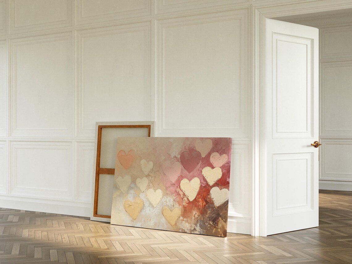 Romantic Abstract Heart Art Print, Cozy Living Room - Image 5