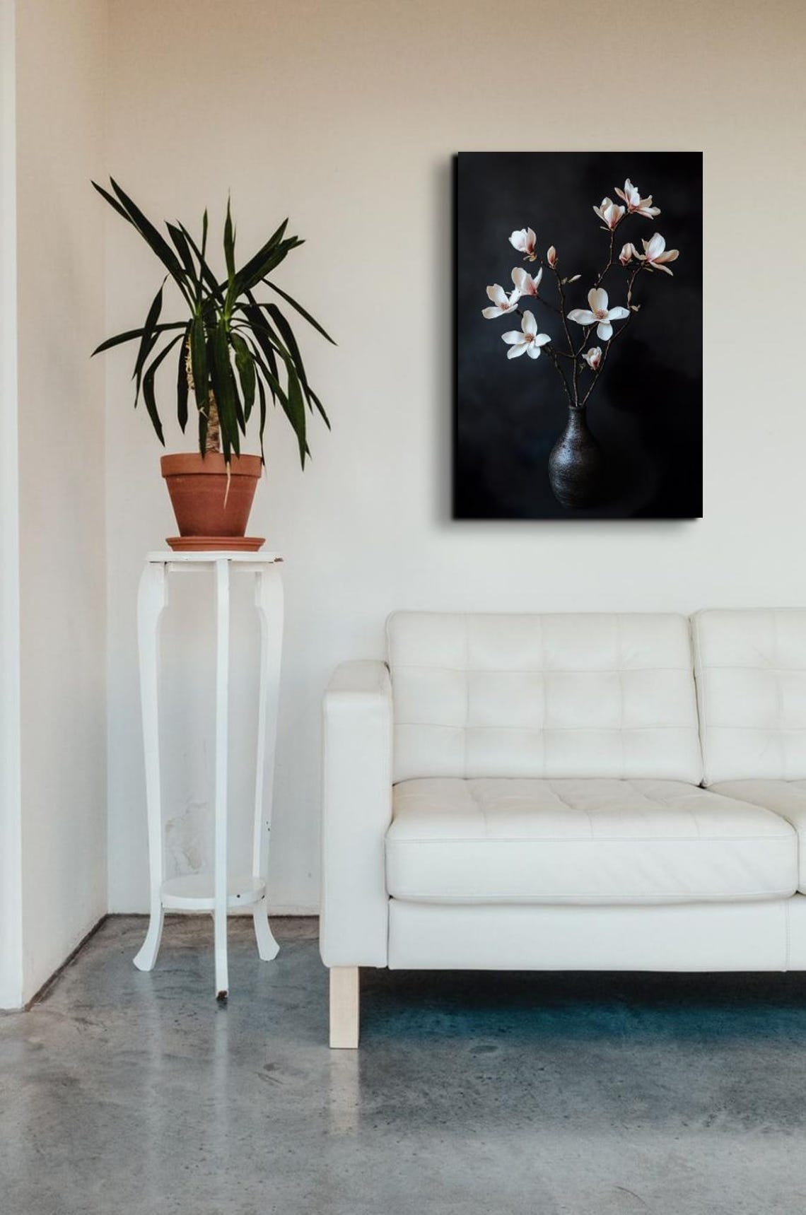Magnolia Branch Dark Vase Moody Floral Botanical Still Life Poster - Image 6