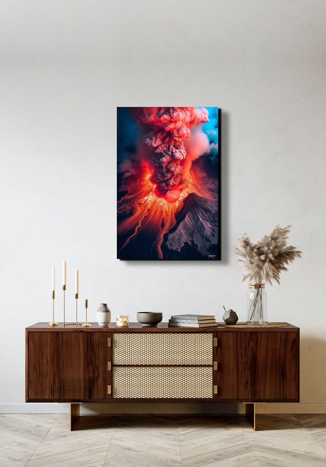 Volcano Eruption Lava Ash Cloud Aerial Nature Power Art Poster - Image 4
