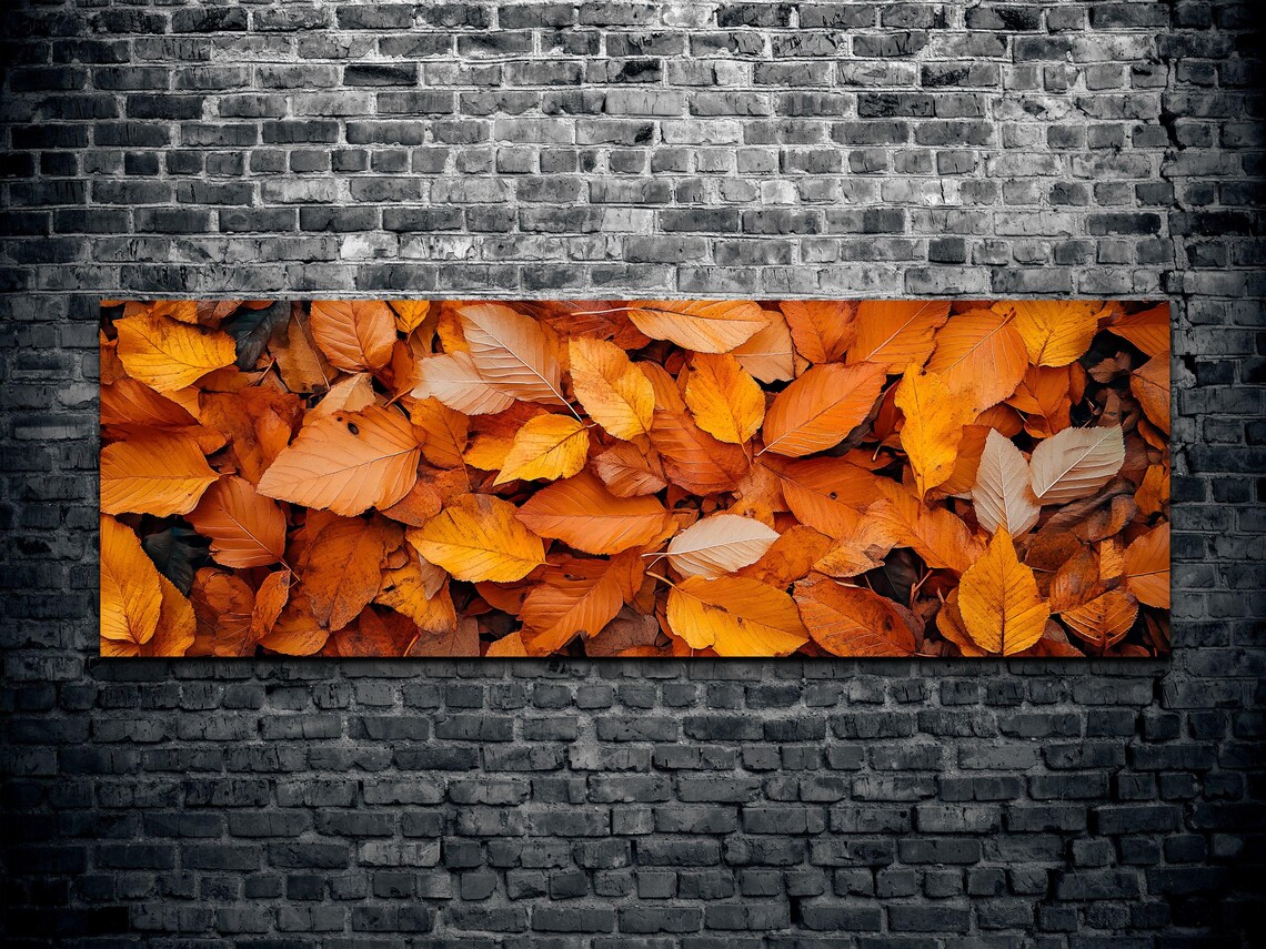 Fall Rustic Leaves Landscape, Halloween Decor - Image 2
