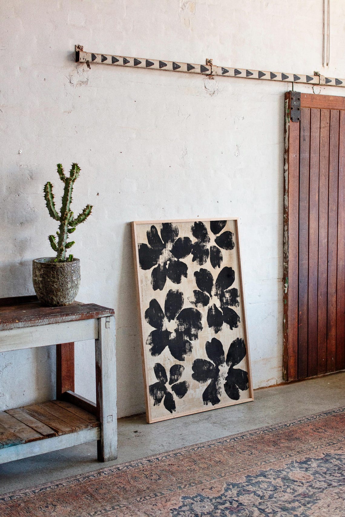 Oversized Black Brushstroke Bloom Floral Abstract Ink Poster - Image 5
