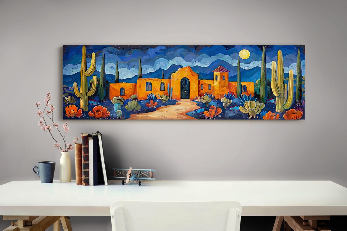 Southwest Desert Watercolor Art Print, Cactus Decor - Image 3