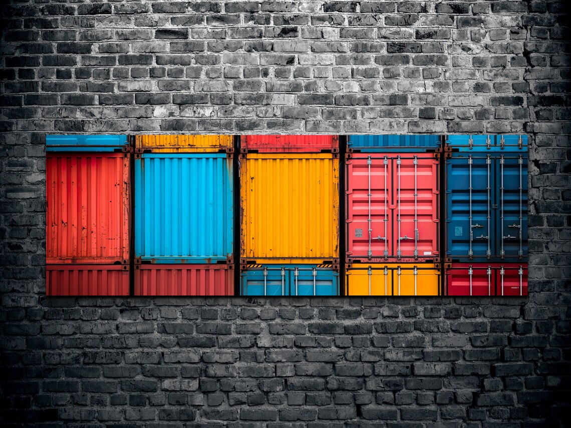 Container Warehouse Shipping Art Print, Panoramic