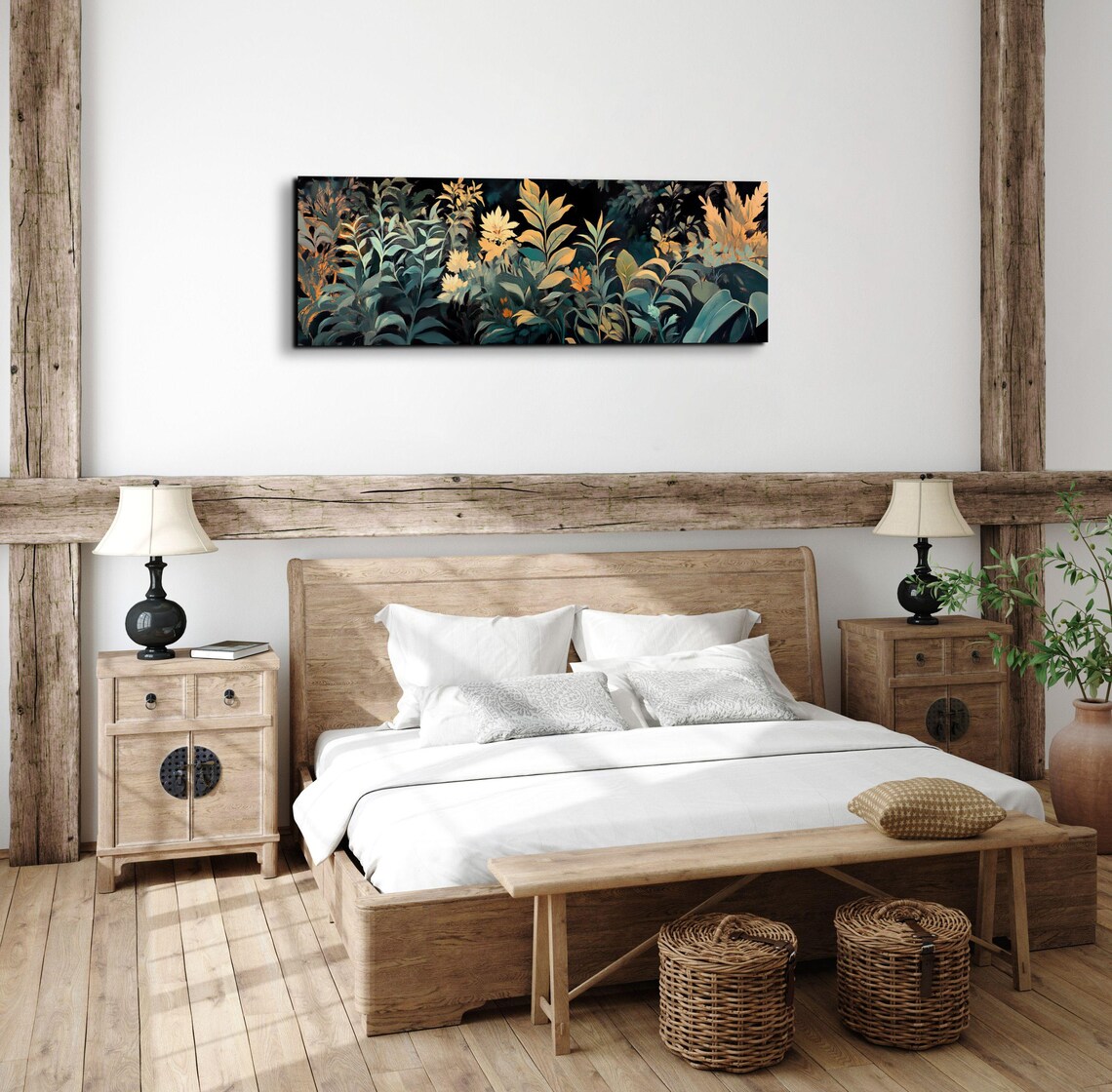 Panoramic Floral Abstract Plants, Wall Art Print - Image 3