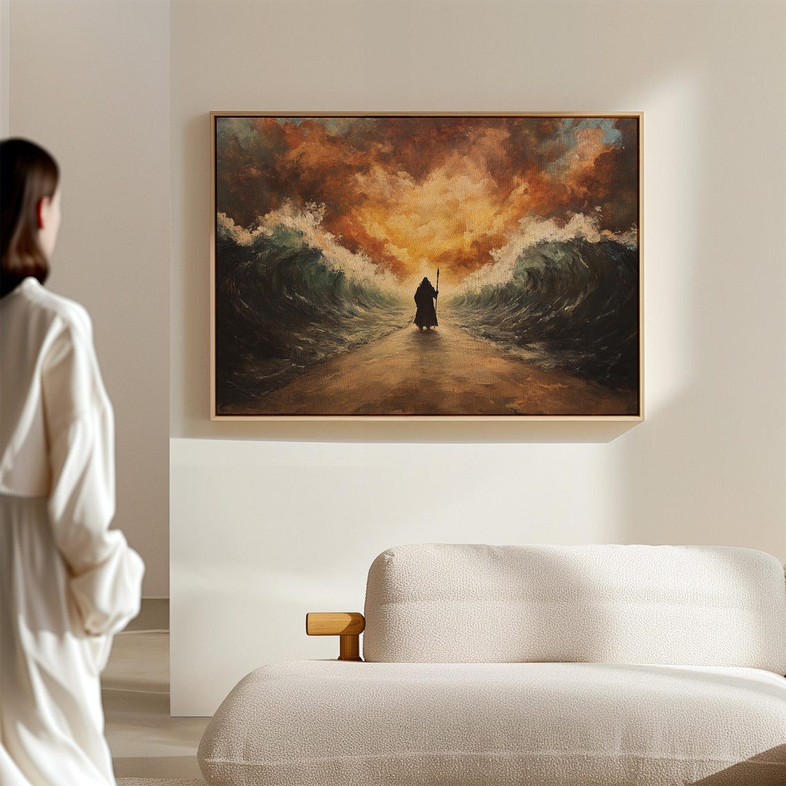 Moses Parting the Red Sea Walking Between Towering Waves Poster - Image 7
