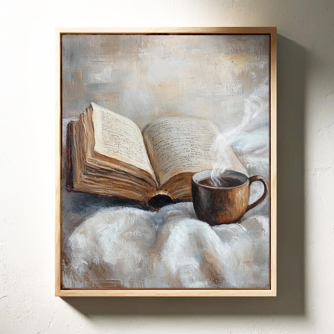 Cozy Reading Nook Open Book and Coffee Cup Art Print - Image 4