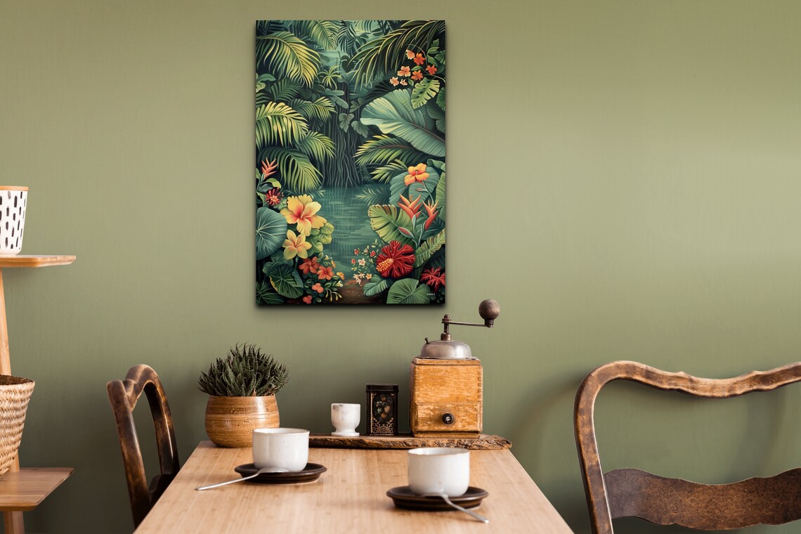 Tropical Jungle Wall Art, Colorful Foliage Abstract - Image 7