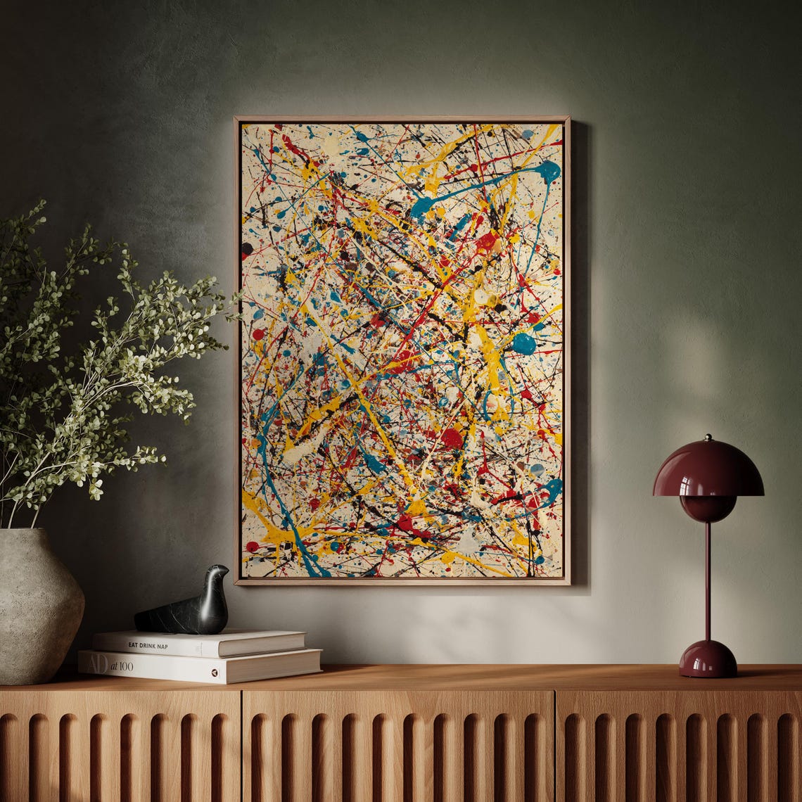 Color Splash Abstract Canvas Bold Drip Painting Wall Art