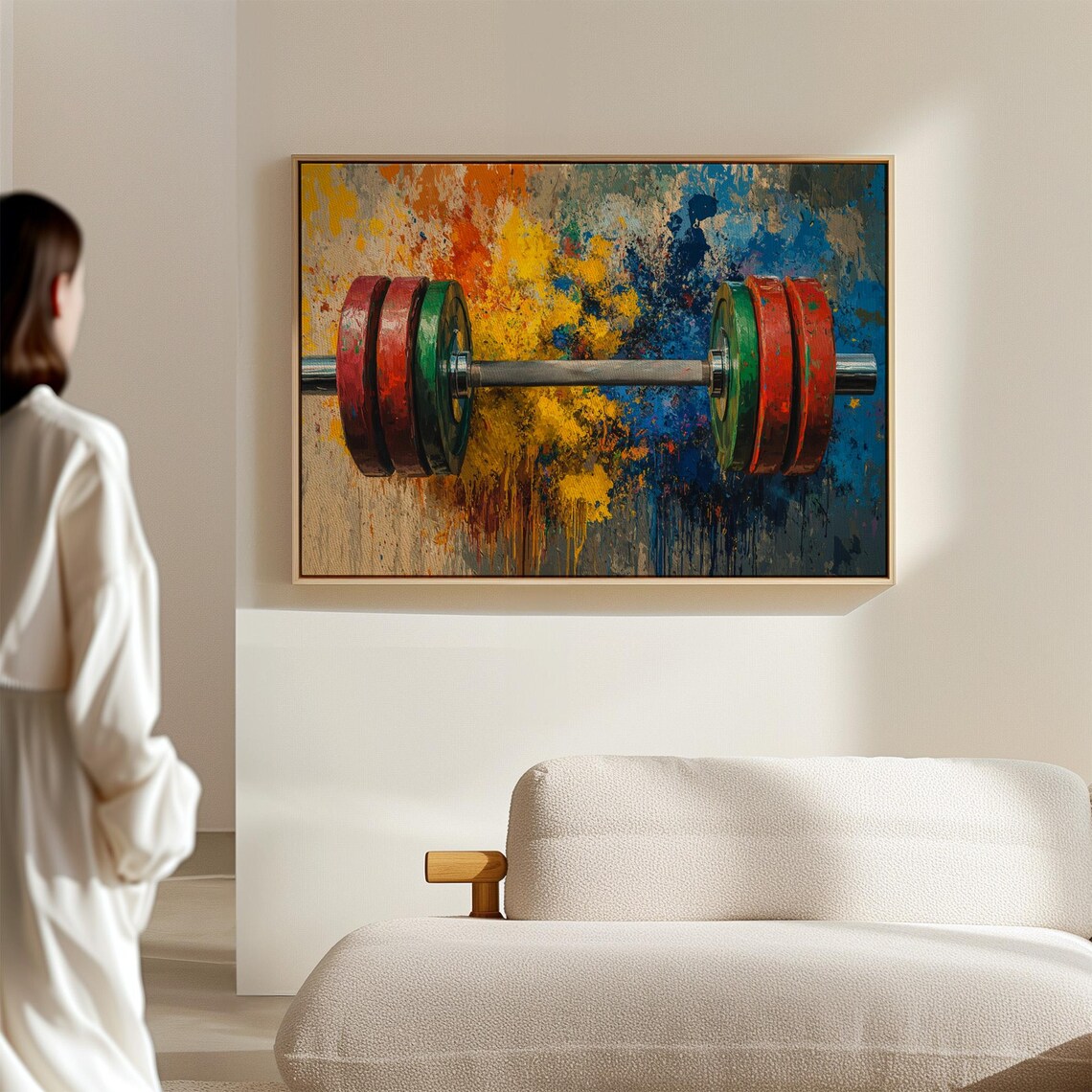 Intense Barbell Abstract Art Print, Gym Motivation - Image 4