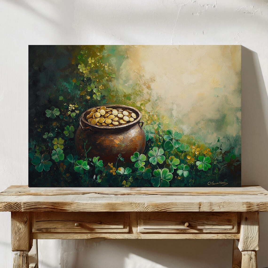Pot Of Gold With Shamrocks, Irish-Inspired Art Print - Image 6