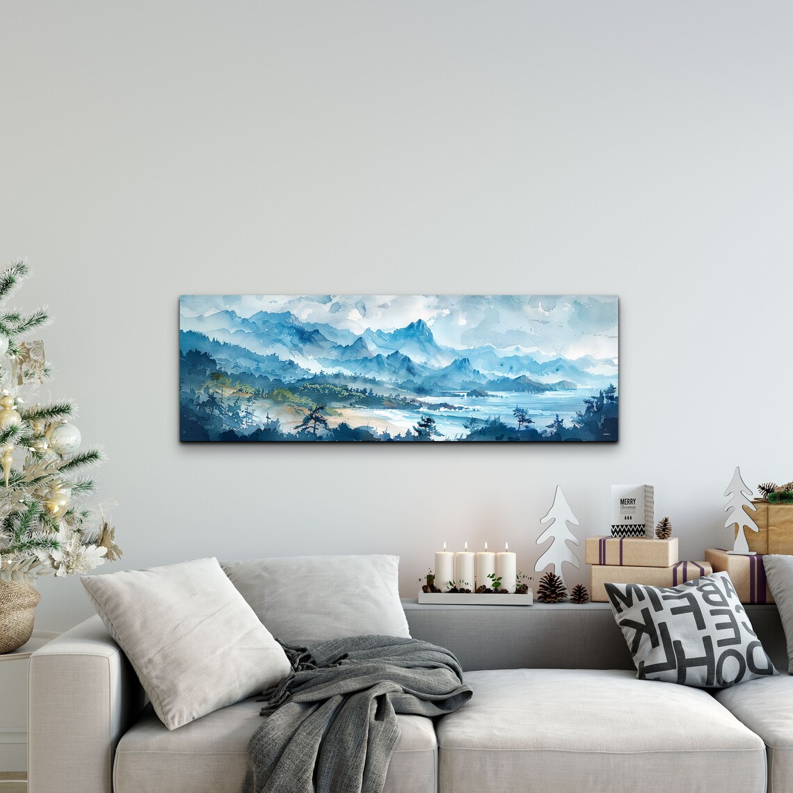 Panoramic Coast Range Mid Century Modern Mountain Wall Art - Image 5