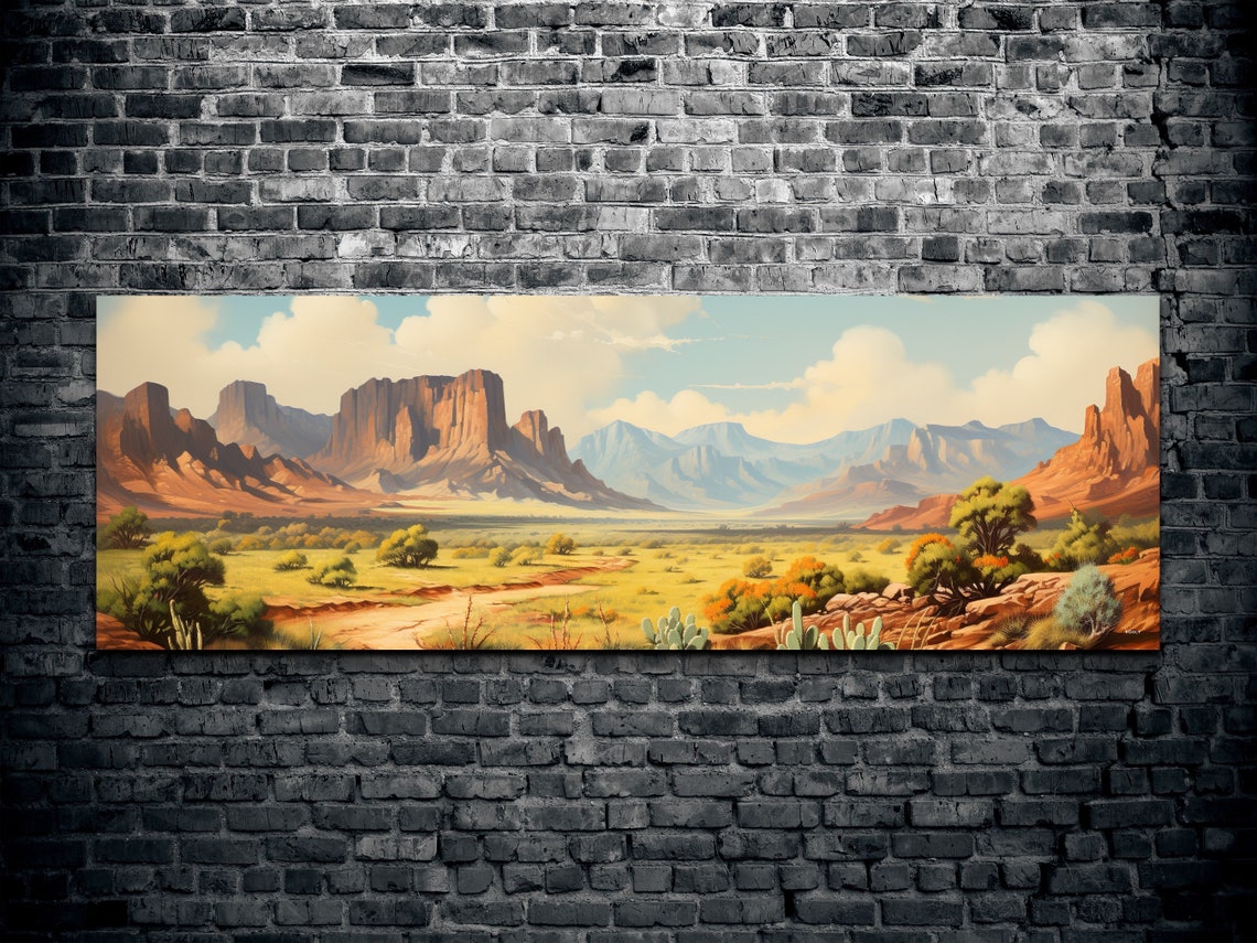 Panoramic Red Rock Desert Valley With Mesas Classic West Poster - Image 2