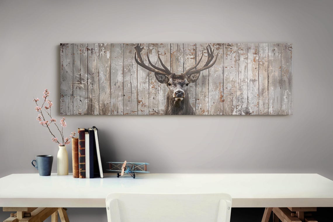 Deer Rustic Cabin Wall Art Print - Image 3
