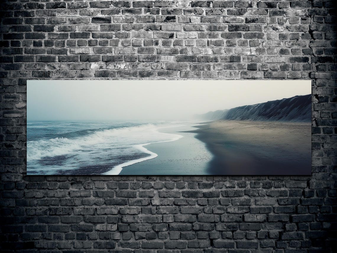Moody Beach Panoramic Art Print - Image 2