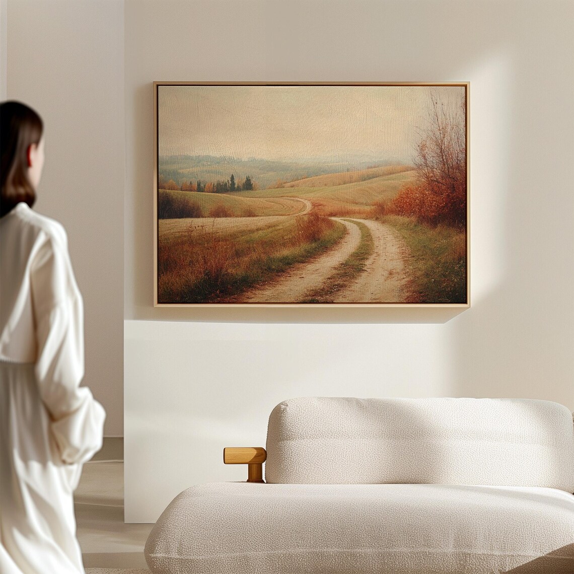 Rustic Countryside Path, Serene Rolling Hills Landscape - Image 6
