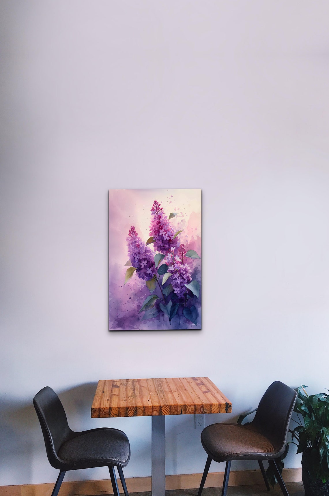 Dreamy Pink Lilac Branch Watercolor Spring Blossom Floral Poster - Image 5