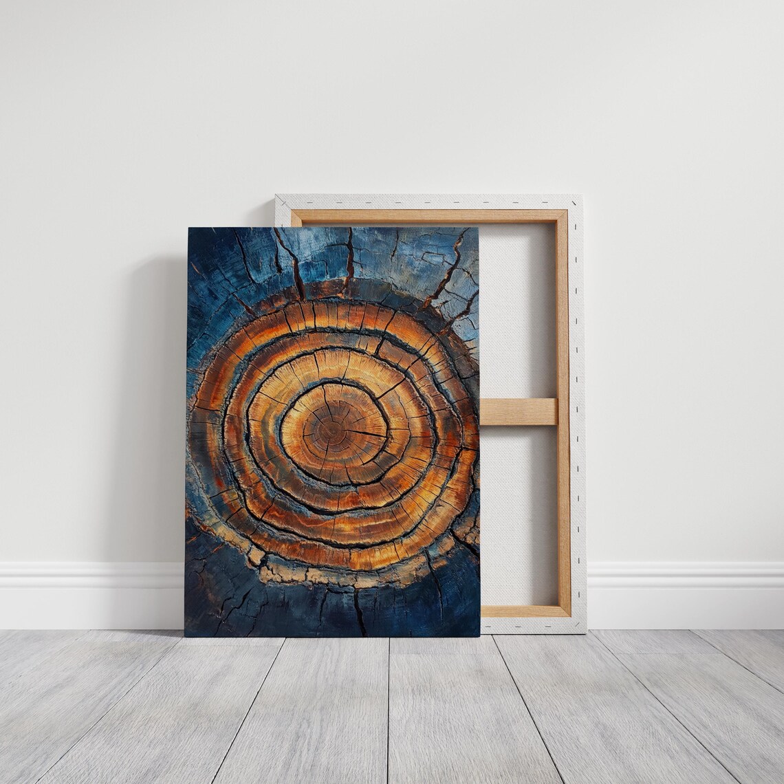 Tree Ring Abstract Art, Rustic Wood Grain Texture