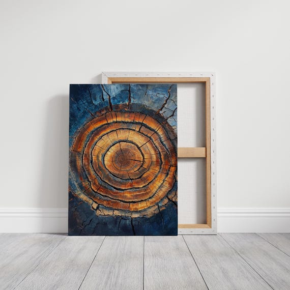 Tree Ring Abstract Art, Rustic Wood Grain Texture