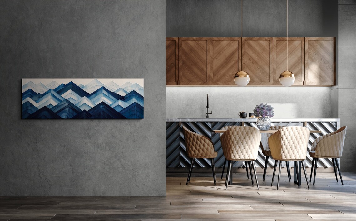 Geometric Mountain Range, Panoramic Art Print - Image 7