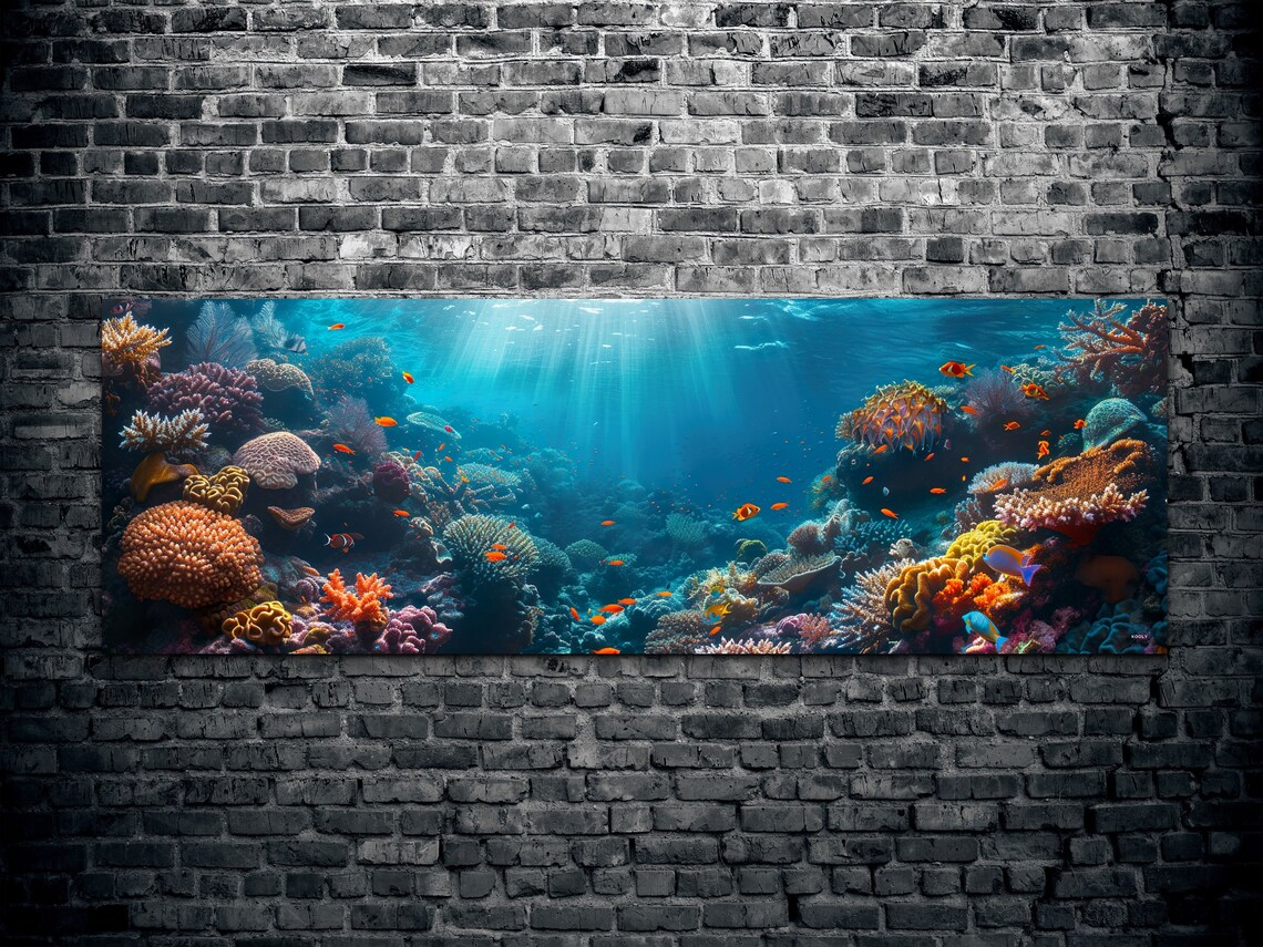 Coral Reefs Wall Art Print Scenery Decor Gallery Wrap Stretched Wall Decor On Ready To Hang Panoramic - Image 5