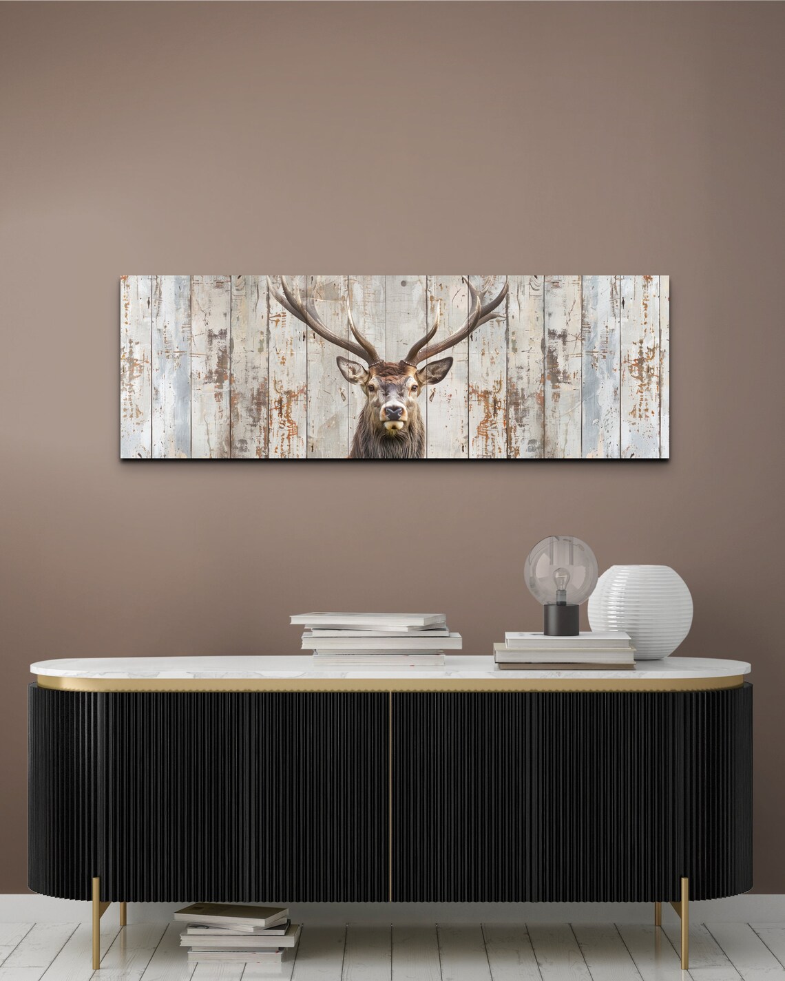 Deer Rustic Cabin Art, Vintage Panoramic Poster - Image 6