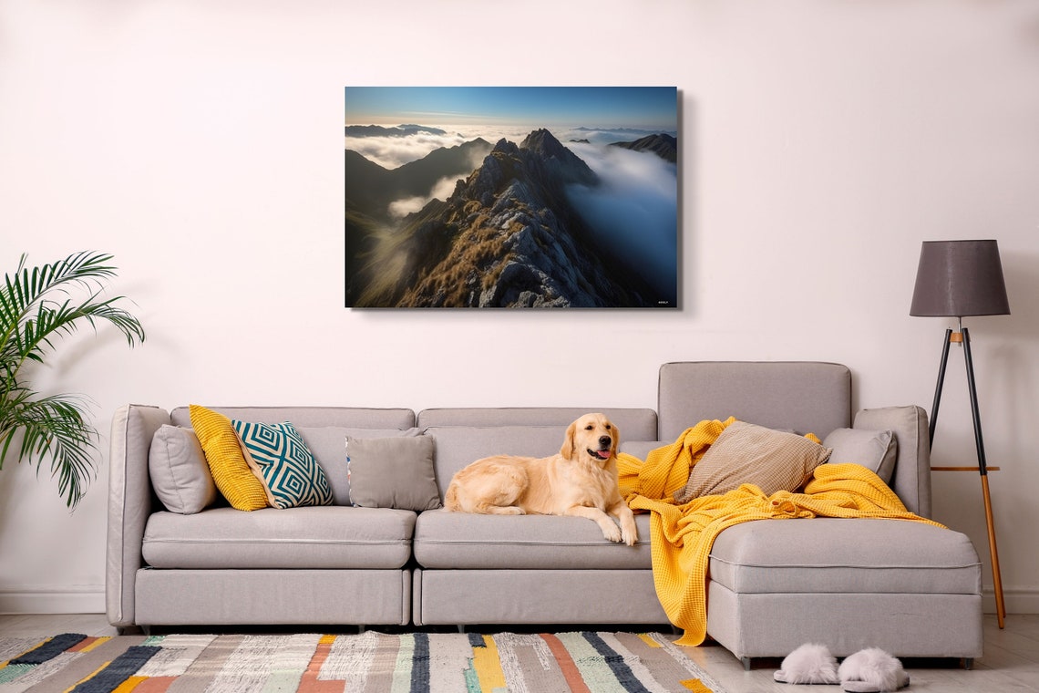 Mountain Ridge Above Clouds Sunrise Photography Landscape Poster - Image 6