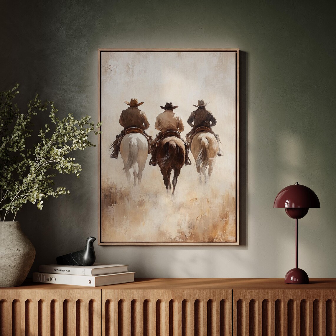 Western Cowboy Riders on Horses, Vintage Poster Print - Image 5