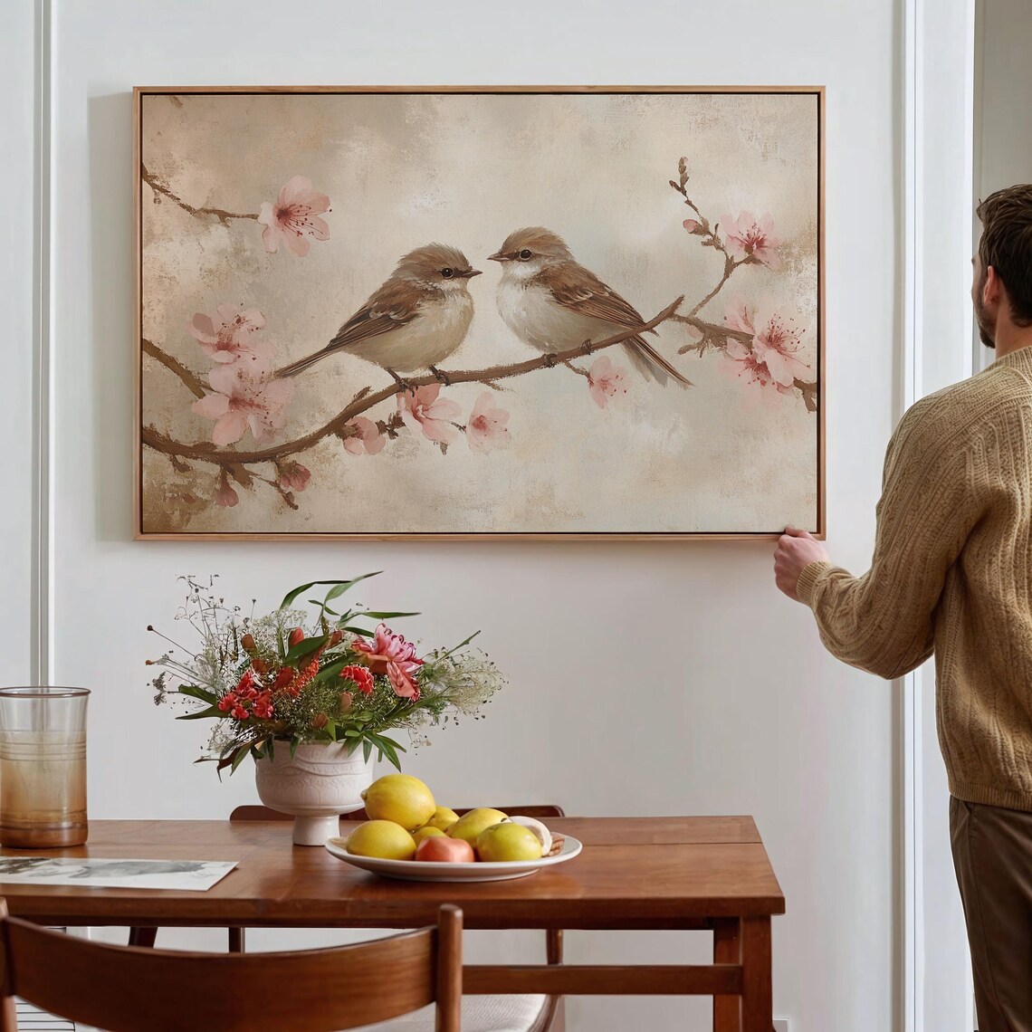 Romantic Sparrow Couple, Nature Inspired Art Print - Image 5