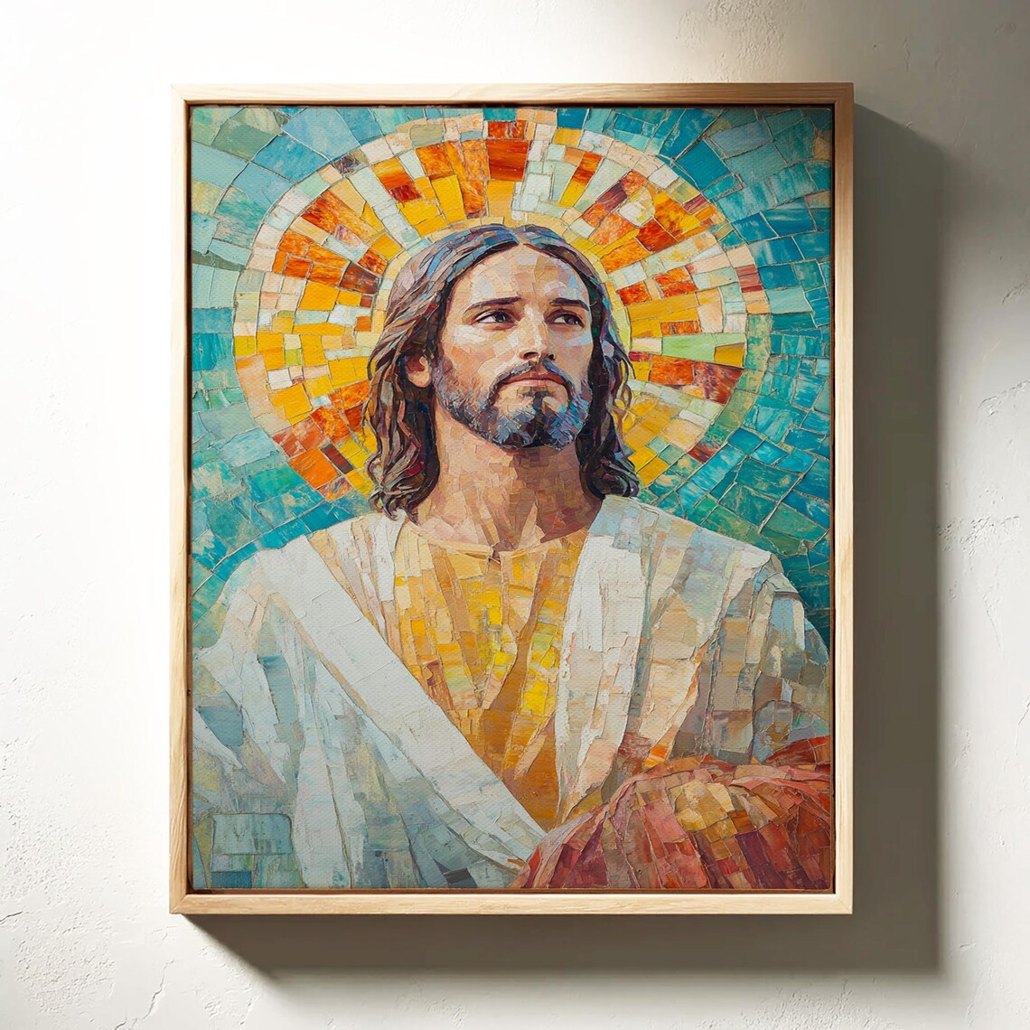 Jesus Mosaic Art, Vibrant Christian Faith Poster - Image 3